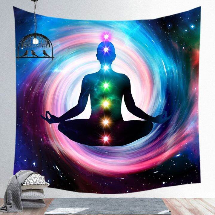 indian-buddha-statue-meditation-7-chakra-tapestry-wall-hanging-mandala-tapestries-wall-cloth-psychedelic-yoga-carpet-boho-decor