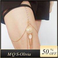 M·Q·S-Olivia   นเทจ ผู้หญิง ขา แหวน เซ็กซี่ รัดรูป สายรัด เกาหลี ถุงเท้า เข็มขัด เปลือกหอย มุก สําหรับเด็กผู้หญิง หรูหรา พู่ หลายชั้น สายรัดขา ร่างกาย