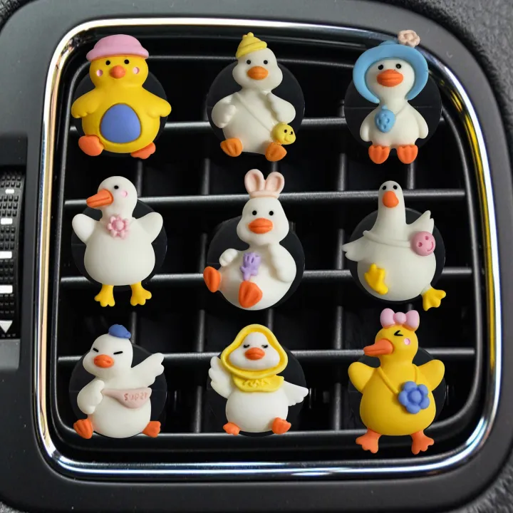 lovely-duck-car-air-fresheners-vent-clips-car-diffuser-vent-clip-yellow-duck-car-perfume-decoration