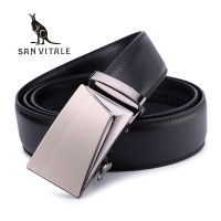 SAN VITALE Good Belts for Men 100 Cow Genuine Leather Mens Belt Male Automatic Alloy Buckle Straps Cinturones Hombre Original