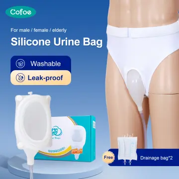  Urine Bag Incontinence Pants, Soft Silicone Leakage Proof Leg  Pee Holder, Reusable Incontinence Pants Urinal System with Collection Bag  for Elder 1 : Health & Household