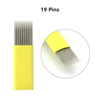 50Pcs 19 Pins Double Row Microblading Shading Blades Needles For Permanent Make Up Fog Eyebrow Tattoo Manual Pen