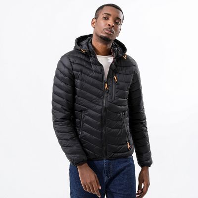 ZZOOI Winter Warm Down Coat Men Padded Jacket Light Weight Fashion Cotton Outwear with Hooded