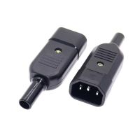 2PCS IEC C14ปลั๊กตัวผู้ที่แนะนำ Power Connector 16A 250V ตรงปลั๊กเคเบิลเชื่อมต่อ3 Pin AC Socket ปลั๊กอุตสาหกรรม