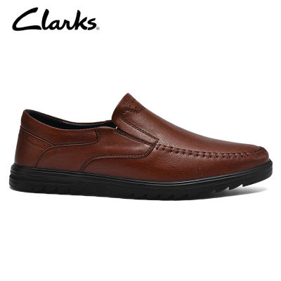 Clarks_ บุรุษลำลอง Gorwin Moc Brown Nubuck leather shoes