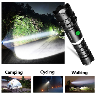 Super Bright Recharge XHP160 LED Flashlight Torch Light Type-C Usb Flashlight High Power Tactical Flash Light Camping Work Lamp