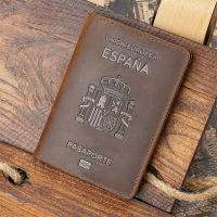 Personalised Genuine Leather Spain Passport Cover Crazy Horse Funda Pasaporte Business Uni Durable Spanish