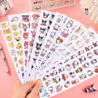 24pcs Sanrio Mix Cute Hand Account Sticker Kuromi Pochacco Hello Kitty Cinnamoroll Melody Facial Bag Painting Wholesale Label Maker Tape