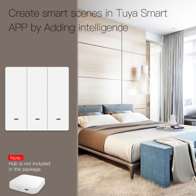 123แก๊งสวิตช์ฉากไร้สาย Zigbee สวิตช์ที่รองรับบลูทูธโมดูลระบบอัตโนมัติภายในบ้านอัจฉริยะทำงานผ่านแอพ Smart Life