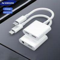 【อเนกประสงค์】 D Ropshipping 2in1 USB C ถึง3 5มิลลิเมตรแจ็คชาร์จคู่ Type C อะแดปเตอร์สำหรับ S Amsung G Alaxy S20 S21 S22อัลตร้าพลัสอะแดปเตอร์แปลง