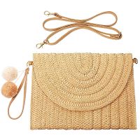 Straw Shoulder Bag Straw Crossbody Bag Casual Beach Straw Handmade Bag for Women Envelope Purse Wallet