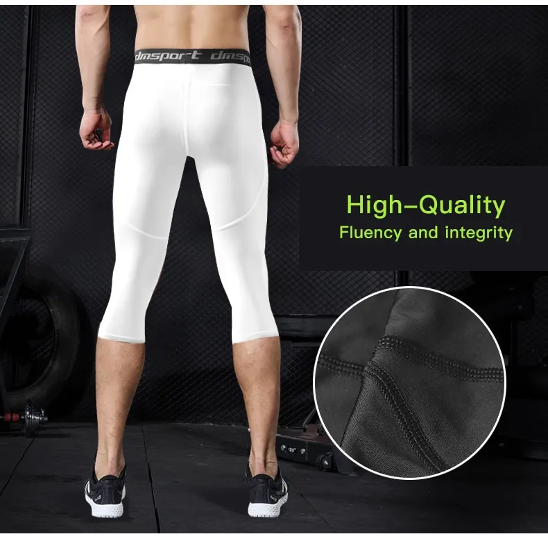 ENJOYGROW Summer Men Capri Running Tights Gym 3/4 Pants Male Basketball Football Soccer Fitness Exercise Sport