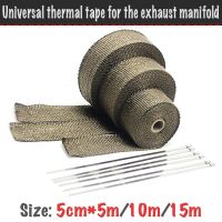 Universal Thermal tape for exhaust manifold (Muffler) to 1200 degree  flame retardant tape (5 cm * 5 m/10 m/15 m) Adhesives  Tape