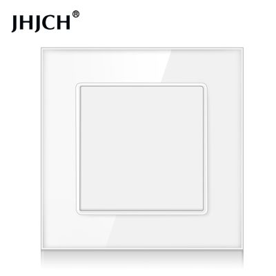 blank cover plate with installation iron plate 86mm*86mm black and white gold gray tempered glass switch socket panel white boar