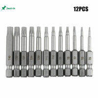 เพียง8/12Pcs 1/4นิ้วหกเหลี่ยมหัว Torx ชิ้นส่วนสกรูไดรเวอร์เซ็ตแม่เหล็กเครื่องมือ50Mm ความยาว