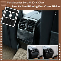 Carbon Fiber Car Sticker For Benz W204 Accessories C Class Rear Air Conditioning Vent Cover Auto Molding Interior Trim