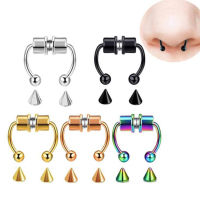 Pick Me Up Shop Shop Stainless Steel Horseshoe-shaped Iron Suction False Nose Ring Non-porous Nose Ring