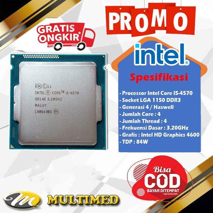 Processor Core i5 4570 (3,60ghz) Untuk Soket 1150 Haswell/Gen 4 ...