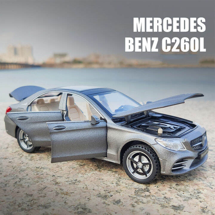 ใหม่132-benz-c260l-die-cast-miniature-รุ่นรถยนต์โลหะผสมโลหะรถดึงกลับ6ประตูเปิดของขวัญเด็ก-toy