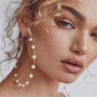 【YP】 1 90mm Fashion Earrings Creativity Hyperbole Large Hoops Super Huge Pearls Jewelry Accessories