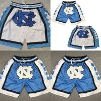 University 2022 NEW Ncaa Soccer Of North Carolina Blue White Mesh Full Embroidery Basketball Shorts Pocket Pants Y727