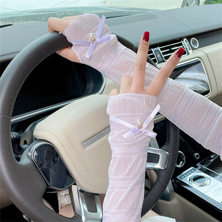 1-pair-summer-lace-sleeve-cycling-cooling-gloves-driving-gloves-arm-sleeve-female-sunscreen-1-pair-womens-elegant-long-fingerless