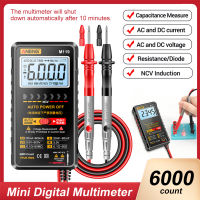 [จัดส่งฟรี] Mini Digital Multimeter Auto-Ranging 6000นับ Multimetro Tester Ac/dc Capacitance Ammeter Voltmeter Tester Multimeter เครื่องมือ