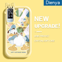 เคส Dienya สำหรับ VIVO Y51 2020 Y31 2021 Y53s 2021 Y33เคสรูปโบว์ลายการ์ตูนรูปเป็ดนิ่มกันกระแทกเคสโทรศัพท์โปร่งใสฝาครอบป้องกันเลนส์กล้องถ่ายรูปซิลิกาเจลป้องกันการตกหล่น