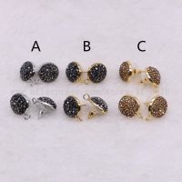 10 pairs Round stud earrings jewelry finding 14 mm MIX COLOR beads handcrafted gems stone fashion jewelry finding studs 2849