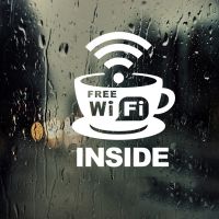 [MNXBZVMWS 559] ที่ได้กินนมร้านกาแฟ,สติกเกอร์ติดสติ๊กเกอร์รูปถ้วย WiFi โปสเตอร์สำหรับคาเฟ่ไวนิลติดผนังศิลปะสติกเกอร์ตกแต่งผนังสำหรับชงกาแฟ