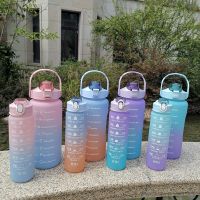 3pcs Sports Water Bottle With Straw Outdoor Travel Portable Clear Water Bottle Plastic My Drink Bottle Free With Straw