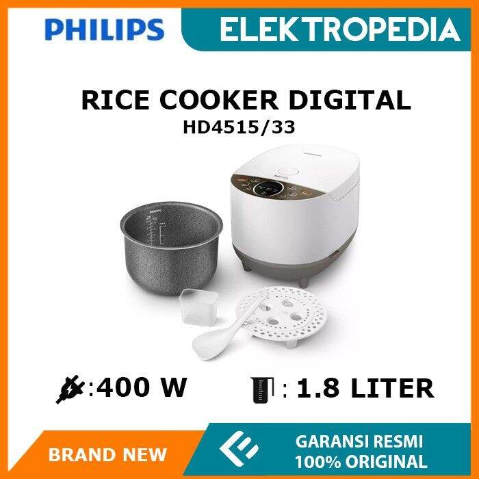 PHILIPS Rice Cooker Digital 1.8 Liter Fuzzy Logic HD4515/33 Lazada
