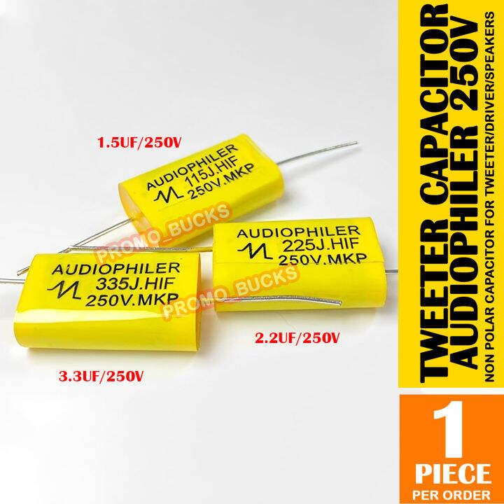 Tweeter Capacitor 1.5uF/2.2uF/3.3uF 250V Audiophiler Non Polar