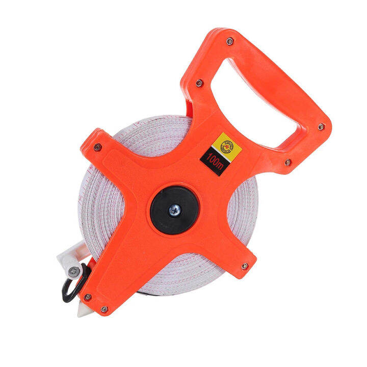 100m Open Reel Retractable Fiberglass Tape Measure Metric Measuring