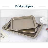 2pcs Rectangle Baking Pan Cookie Biscuit Pastry Stainless Steel Baking Oven Tray Non-stick Coating