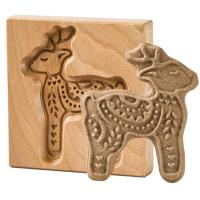 Carved Wooden Cookie Mold Deer Biscuit Press Stamp Molds Embossing Mold Wooden Biscuit Cookie Presses for Christmas Kitchen DIY Family Gatherings big sale