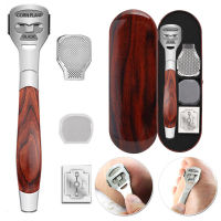 WAF2125 Portable Professional Corn Cuticle Cutter Replacement Slices Foot Care Tool Wooden Handle Pedicure File Kit Dead Skin Remover Foot Skin Shaver