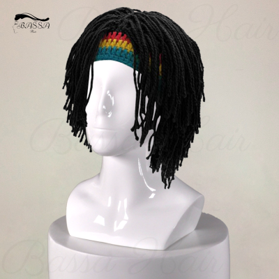 [BASSAHAIR] ใหม่ Reggae Dreadlocks Unisex จาเมกาหมวกไหมพรมถักวิกผมหมวกถักเปีย Rasta ผมหมวก