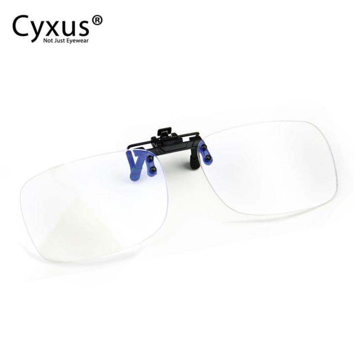 Cyxus Clip On Clear Lens Blue Light Blocking Glasses Anti Eye Fatigue Computer Reading Eyewear 4470