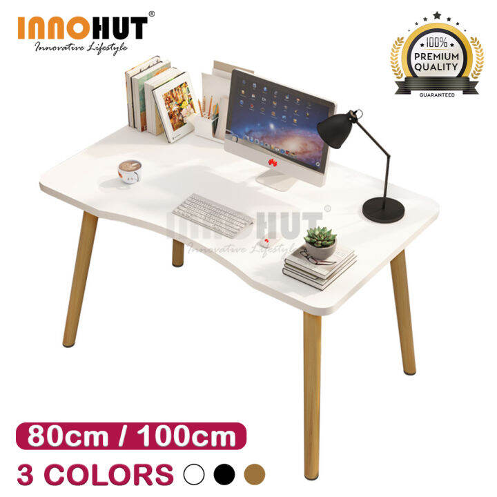 Innohut 80CM/100CM Ergonomic Wooden Desk Computer Table Modern Study