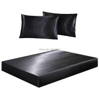 ✹✒✻ Super Soft Silky Satin Fitted Sheet Mattress Cover Deep Pocket Pillowcases Bed Sheet Set Wrinkle Fade Stain Resistant