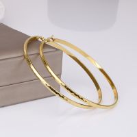 【YP】 Hgflyxu Gold Color Big Large Hoop Earring for Chinese Design Ladies Ear Fashion Jewelry