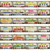 Hot Country City VIENNA TORONTO BERN OSLO Vintage Metal License Plate Travel Souvenirs Wall Bar Home Shop Decor 30X15CM KL-0025B