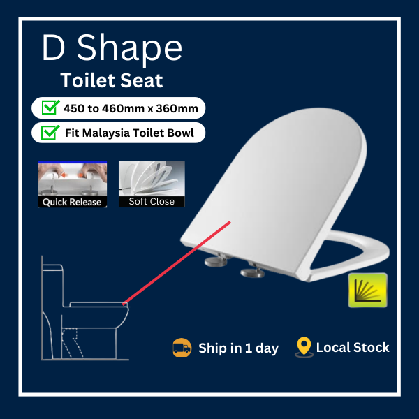 D shape Soft Close White Toilet Seat Cover With Adjustable Hinge Heavy