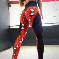 Super Hero Print Women Push Up Yoga Pants y Mesh Patchwork High Waist Fitness Leggings Breathable Dry Quick Running Tights