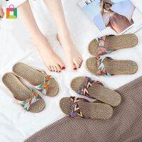 CODna68138 【cod】Sandal Selop Flat Open Toe Bahan Kain Flax Breathable YKT