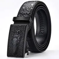 Men Belt Crocodile Pattern Dragon Buckle Hot-Selling Net Style Automatic Trendy Source