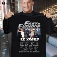 Fast &amp; Furious 22 Years 2001-2023 Anniversary Signature Gift For Fan Movie Fast Furious Shirt Christmas Gift Xs-5Xl Streetwear