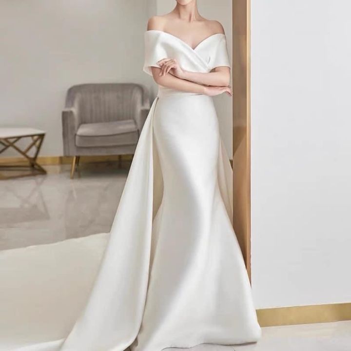 Top 20 mẫu váy cưới trễ vai công chúa đẹp  ấn tượng nhất2023  Áo Dài NiNi