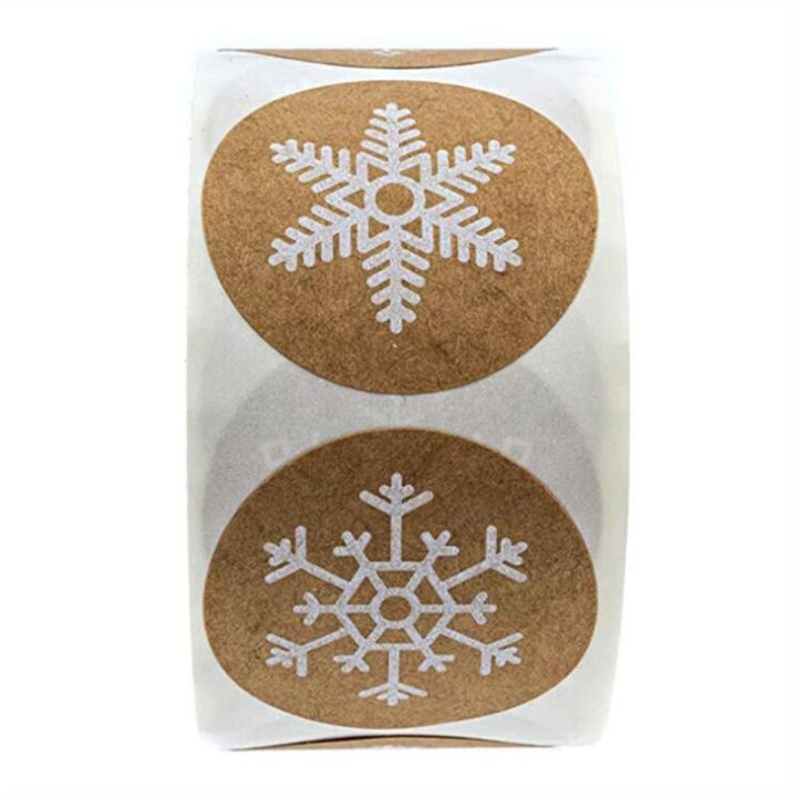 50-500pcs-cute-white-snow-christmas-labels-thank-you-sticker-sealing-kraft-paper-stationery-supply-decoration-scrapbooking-stickers-labels